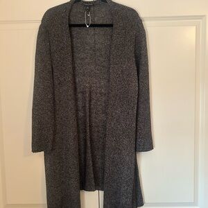 Eileen Fisher Plus Size Heather Gray Open Cardigan